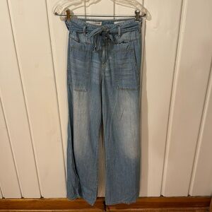 Size 26. Anthropologie jean flare trouser. Pilcro brand. High waisted.
